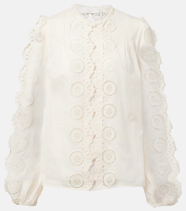  Zimmermann Zimmermann Lucky Embroidered Cotton Blouse 