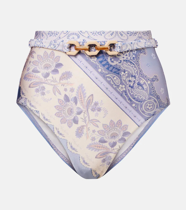  Zimmermann Zimmermann Lucky Floral High-rise Bikini Bottoms 