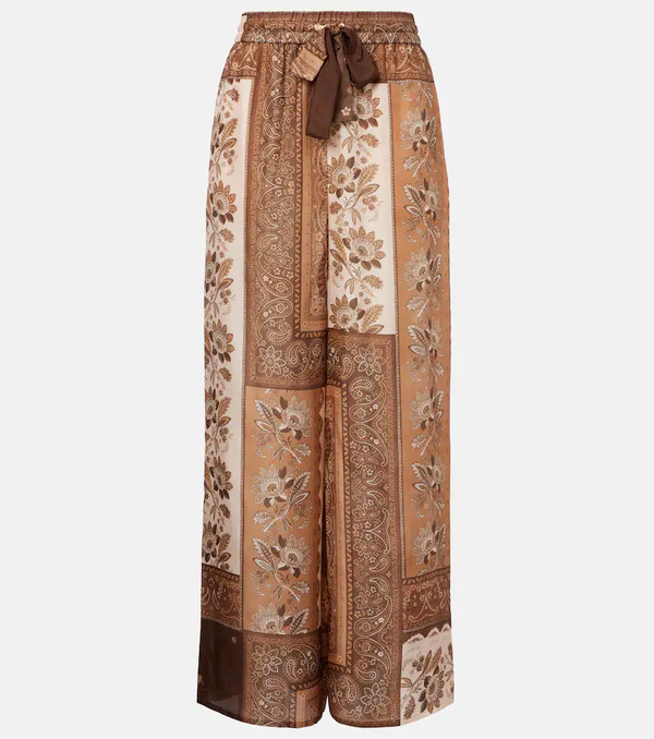  Zimmermann Zimmermann Lucky Printed Silk Straight Pants 