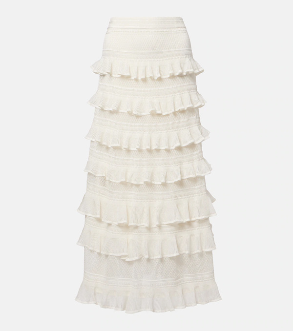 Zimmermann Zimmermann Luna Ruffled Tiered Maxi Skirt 