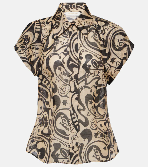  Zimmermann Zimmermann Matchmaker Printed Linen And Silk Blouse 