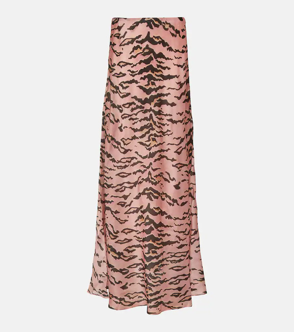  Zimmermann Zimmermann Matchmaker Tiger-print Silk Maxi Skirt 