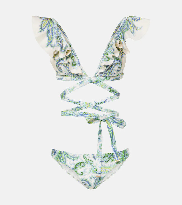  Zimmermann Zimmermann Ottie Ruffled Paisley Bikini 