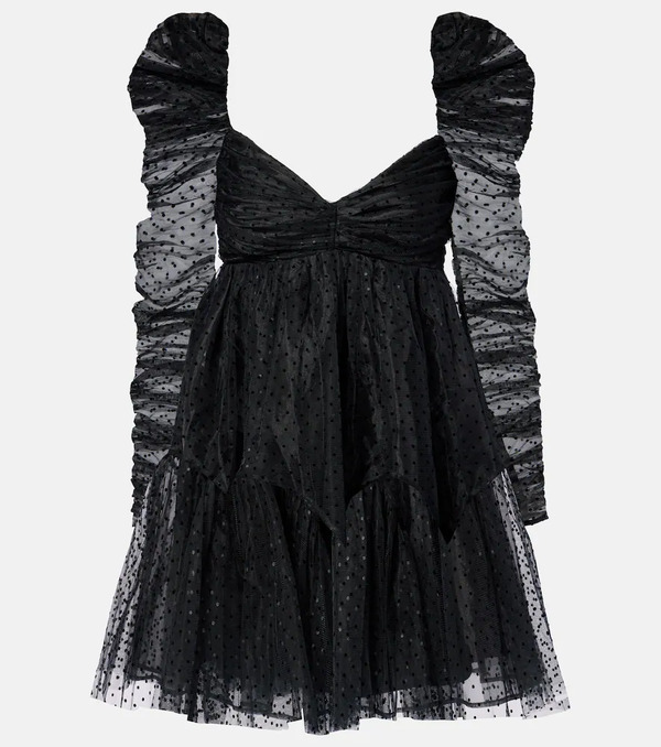  Zimmermann Zimmermann Point D'esprit Ruched Tulle Minidress 