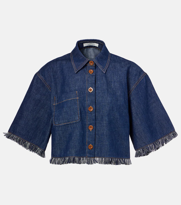  Zimmermann Zimmermann Rhiannon Fringed Denim Shirt 