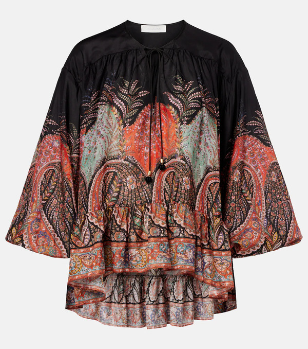  Zimmermann Zimmermann Rhiannon Ruffled Silk Top 