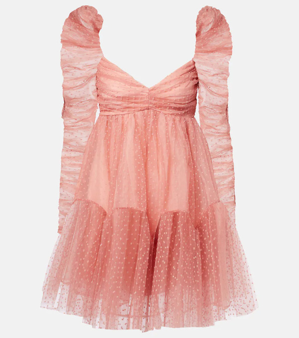  Zimmermann Zimmermann Ruched Point D'esprit Tulle Minidress 