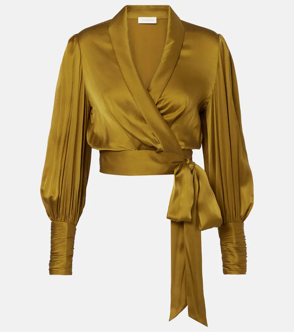  Zimmermann Zimmermann Silk Satin Wrap Top 