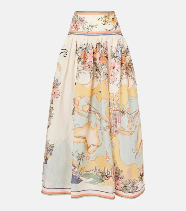  Zimmermann Zimmermann Tallow Printed Linen Maxi Skirt 
