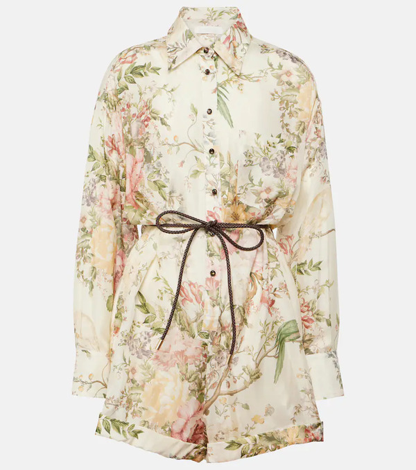 Zimmermann Zimmermann Waverly Floral Silk Romper 