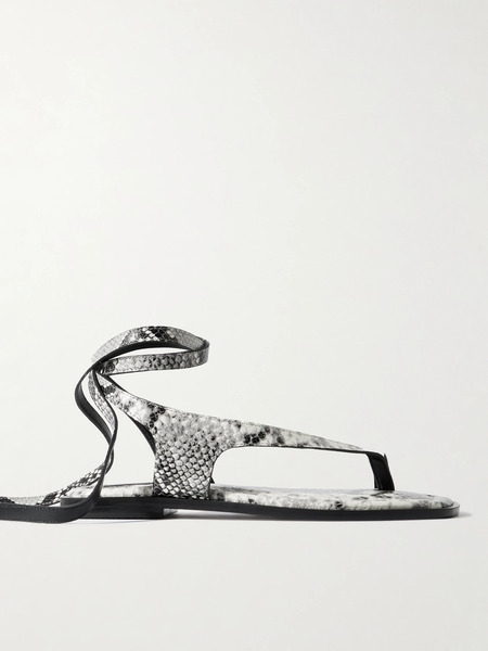  A Emery   Heidi Snake Effect Leather Sandals   Snake Print 