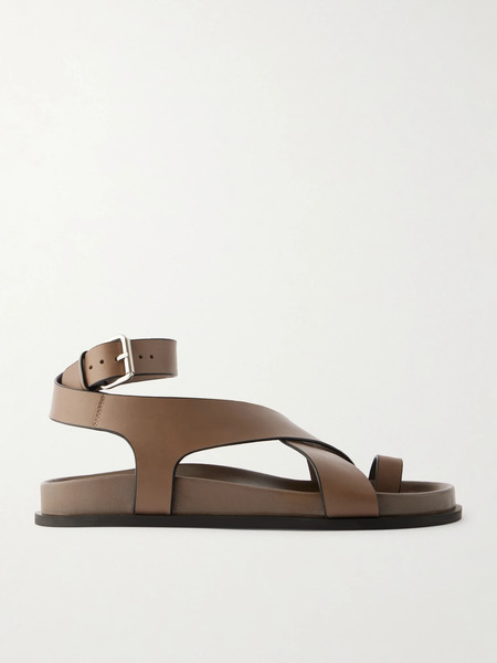  A Emery   Jalen Leather Sandals   Taupe 