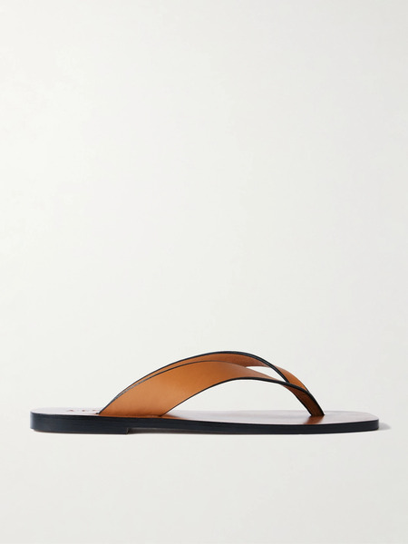  A Emery   Kinto Leather Flip Flops   Tan 