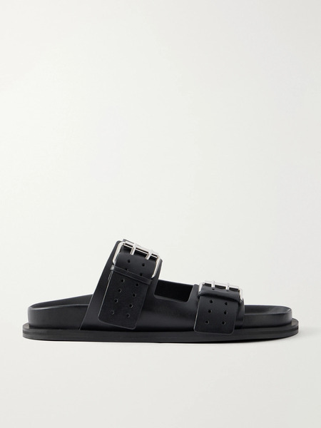  A Emery   Leon Leather Sandals   Black 
