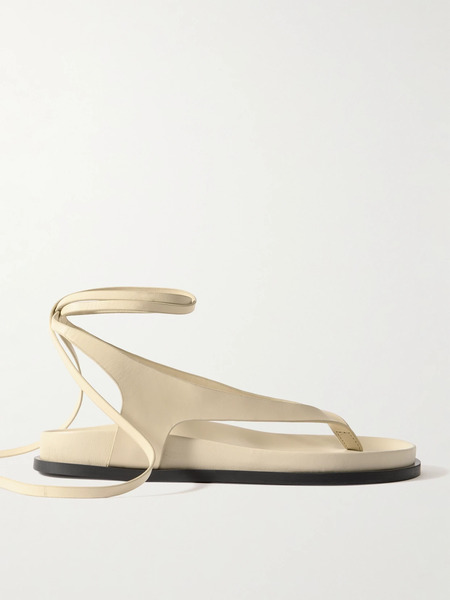  A Emery   Shel Leather Sandals   Cream 