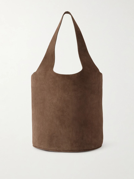 A Emery   Timms Suede Tote   Dark Brown 