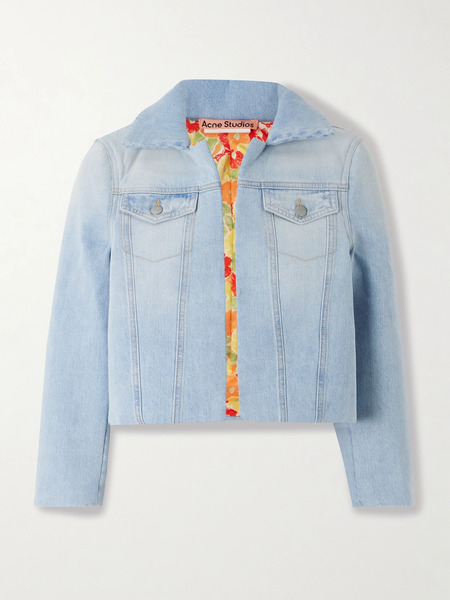  Acne Studios   Cropped Denim Jacket   Blue 