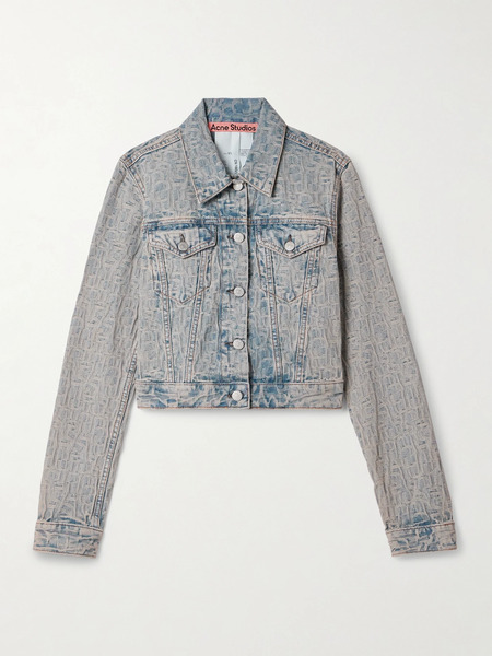  Acne Studios   Cropped Denim Jacquard Jacket   Blue 