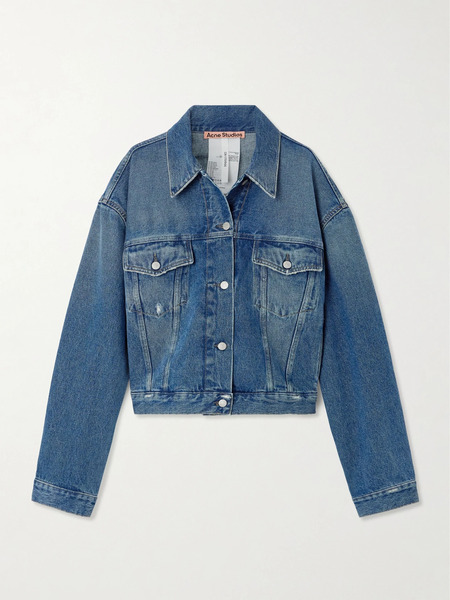  Acne Studios   Distressed Denim Jacket   Blue 