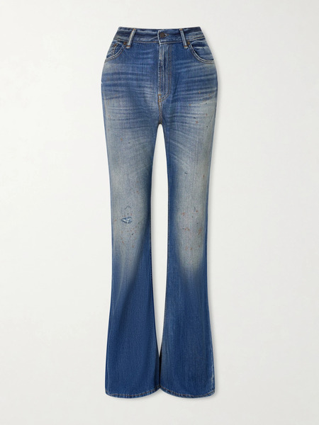  Acne Studios   Distressed High Rise Flared Jeans   Mid Denim 
