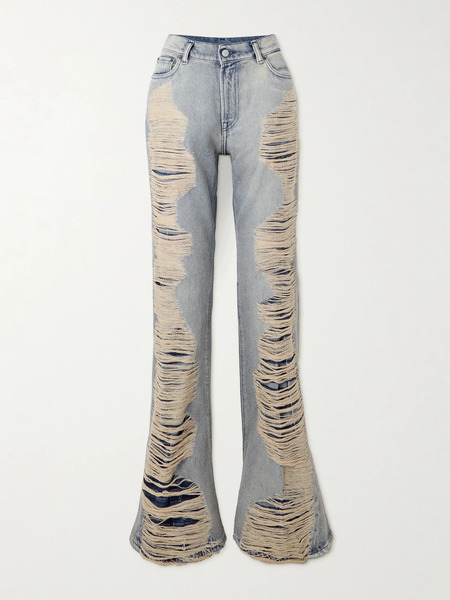  Acne Studios   Distressed Mid Rise Flared Jeans   Blue 