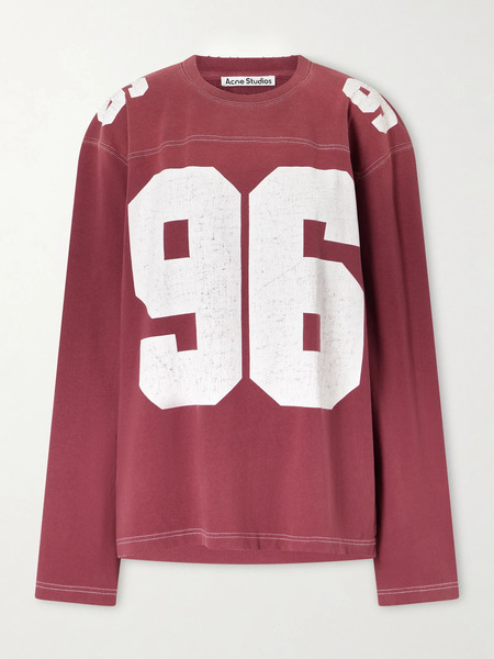  Acne Studios   Exfold Printed Cotton Jersey Sweater   Red 
