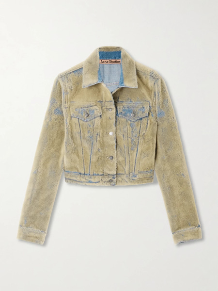  Acne Studios   Flocked Denim Jacket   Multi 