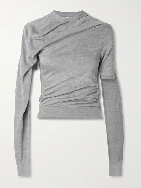  Acne Studios   Layered Silk Jersey Top   Gray 