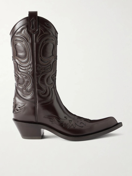  Acne Studios   Leather Ankle Cowboy Boots   Brown 