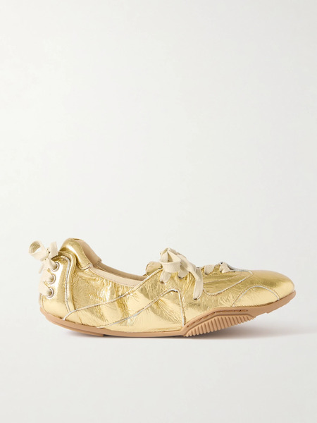  Acne Studios   Metallic Leather Sneakers   Gold 