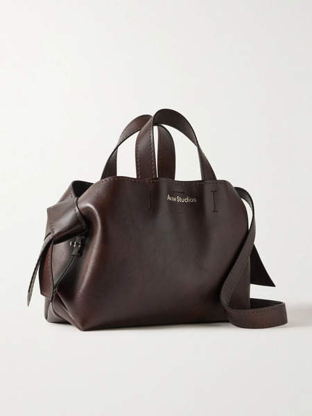  Acne Studios   Musubi Knotted Leather Tote   Dark Brown 
