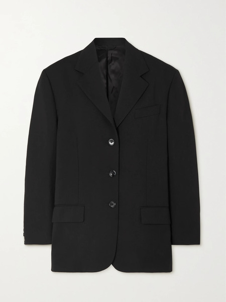  Acne Studios   + Net Sustain Oversized Recycled Woven Blazer   Black 