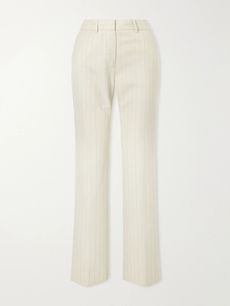  Acne Studios   Pinstriped Wool Straight Leg Pants   Cream 