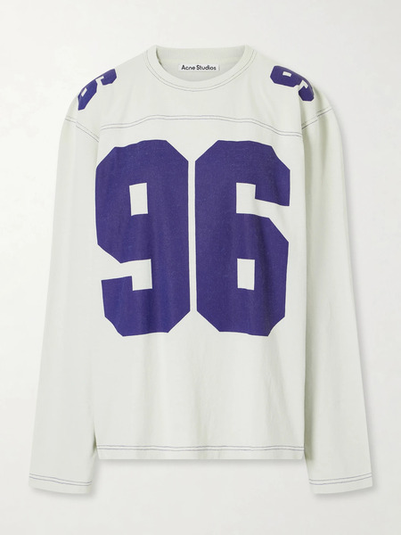  Acne Studios   Printed Cotton Jersey Sweater   Off White 
