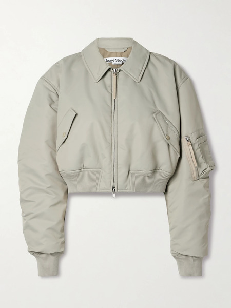  Acne Studios   Ruched Padded Shell Bomber Jacket   Gray 