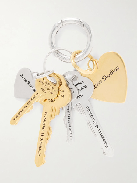  Acne Studios   Silver  And Gold Tone Keyring   One Size 