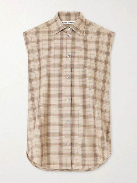  Acne Studios   Sinora Sleeveless Checked Wool Shirt   Multi 