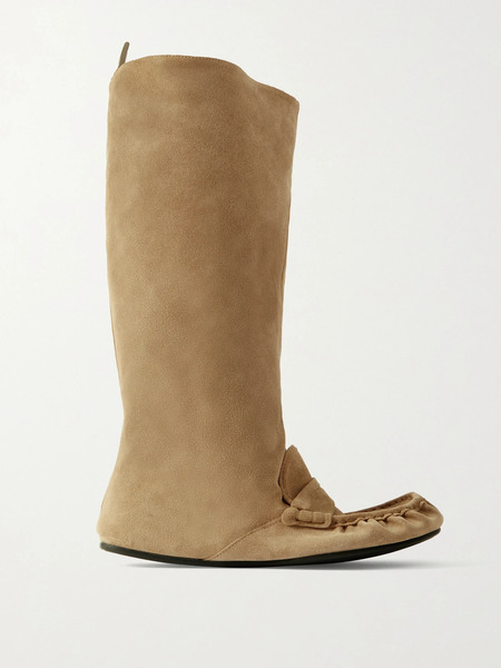  Acne Studios   Suede Knee Boots   Beige 