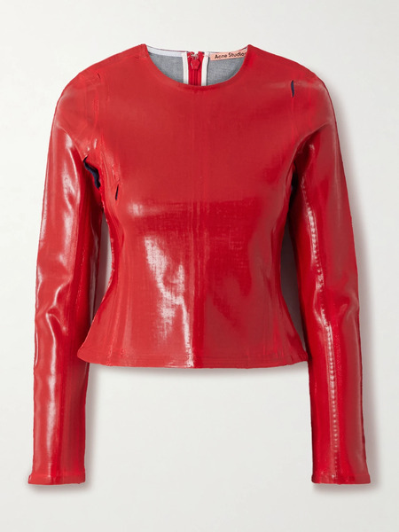  Acne Studios   Suna Coated Denim Top   Red 