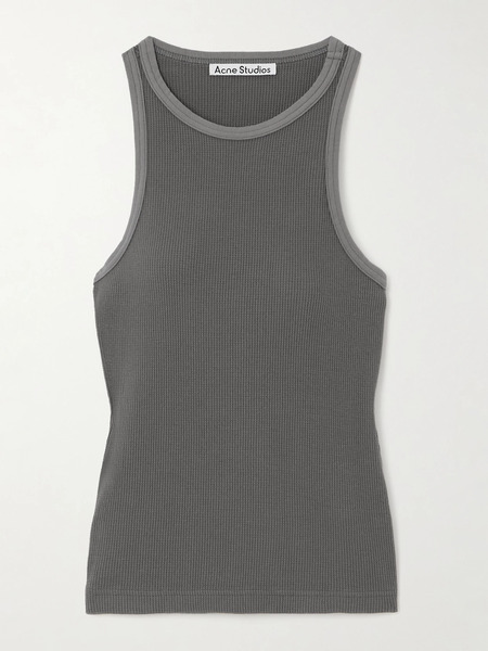  Acne Studios   Waffle Knit Cotton Tank   Gray 