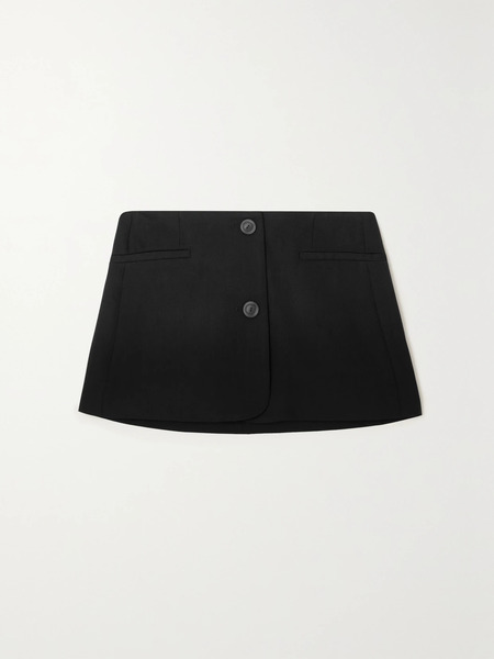  Acne Studios   Wool Blend Crepe Mini Skirt   Black 
