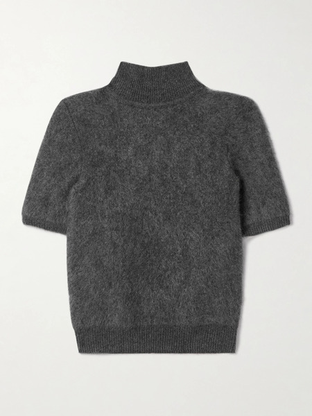  Adam Lippes   Ari Brushed Cashmere Turtleneck Sweater   Gray 