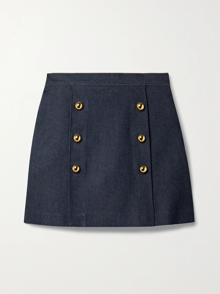  Adam Lippes   Embellished Denim Mini Skirt   Blue 