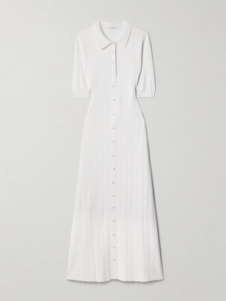  Adam Lippes   Fenwick Recycled Pointelle Knit Midi Dress   Ivory 