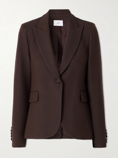  Adam Lippes   Logan Wool And Silk Blend Blazer   Brown 