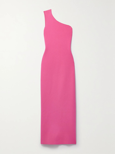  Adam Lippes   One Shoulder Draped Recycled Knitted Maxi Dress   Pink 
