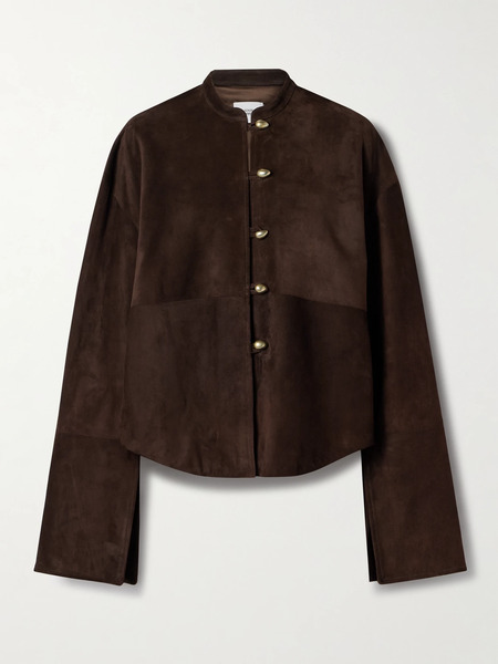  Adam Lippes   Rhys Paneled Suede Jacket   Dark Brown 