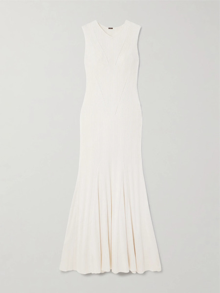 Adam Lippes   Vivian Ribbed Silk Maxi Dress   Ivory 