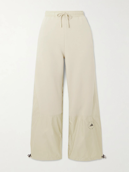  Adidas By Stella Mccartney   Truecasuals Shell Paneled Organic Cotton Blend Fleece Track Pants   Sand 