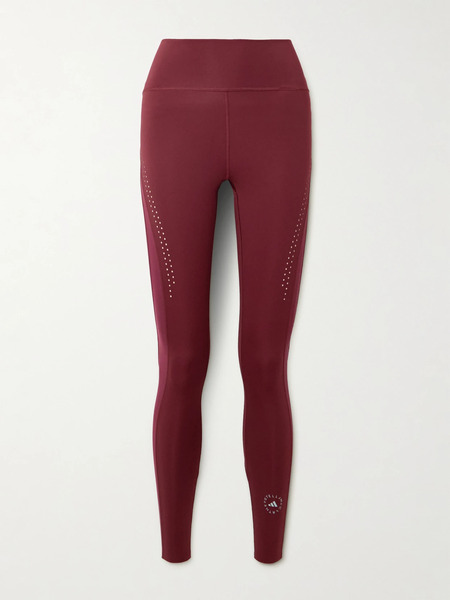  Adidas By Stella Mccartney   Truepurpose Perforated Printed Recycled Stretch Jersey Leggings   Burgundy 